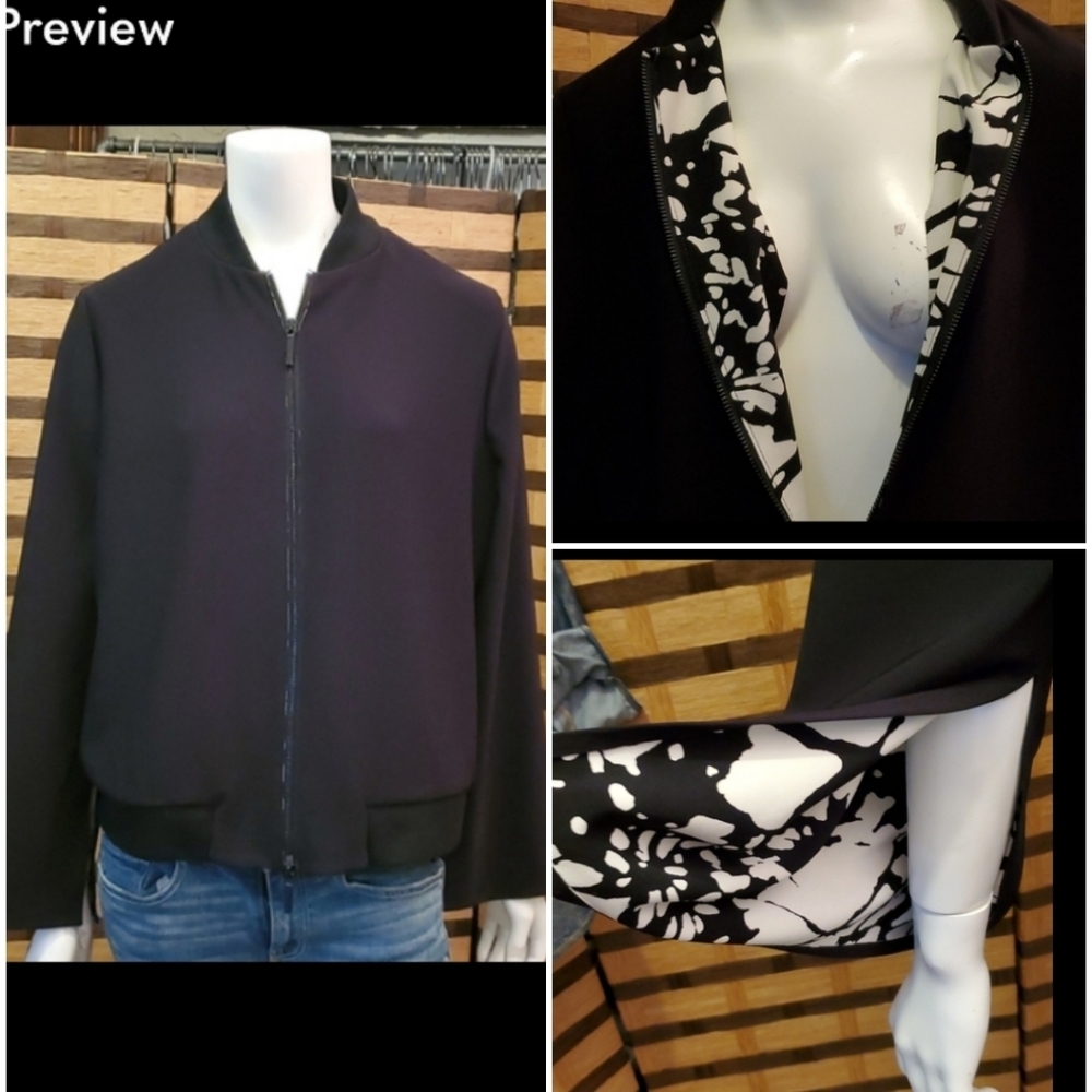 Chico's cut sleeve zip up jacket